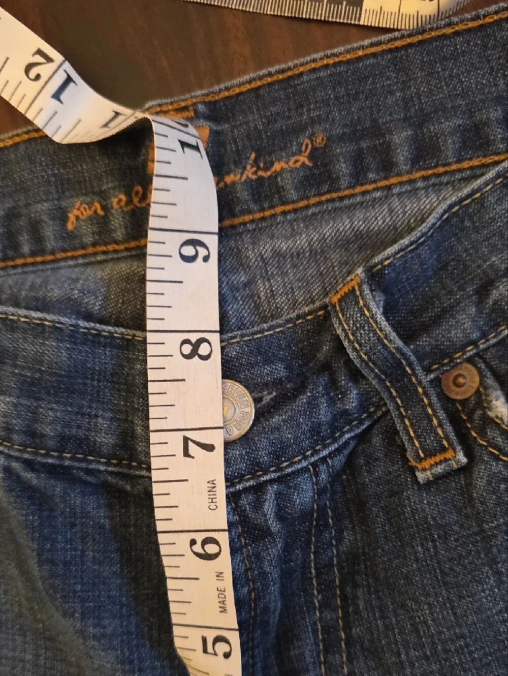7 For All Mankind Lightly Distressed Y2k Premium Vintage - Picture 7 of 11